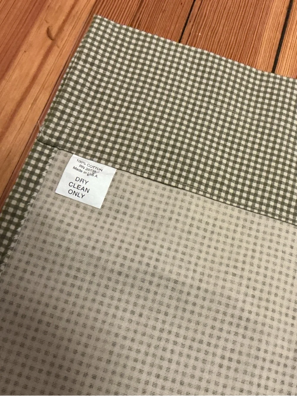 Vintage 100% Cotton Gingham Valance